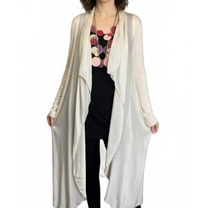 NEW SAGA silk drape duster in sand